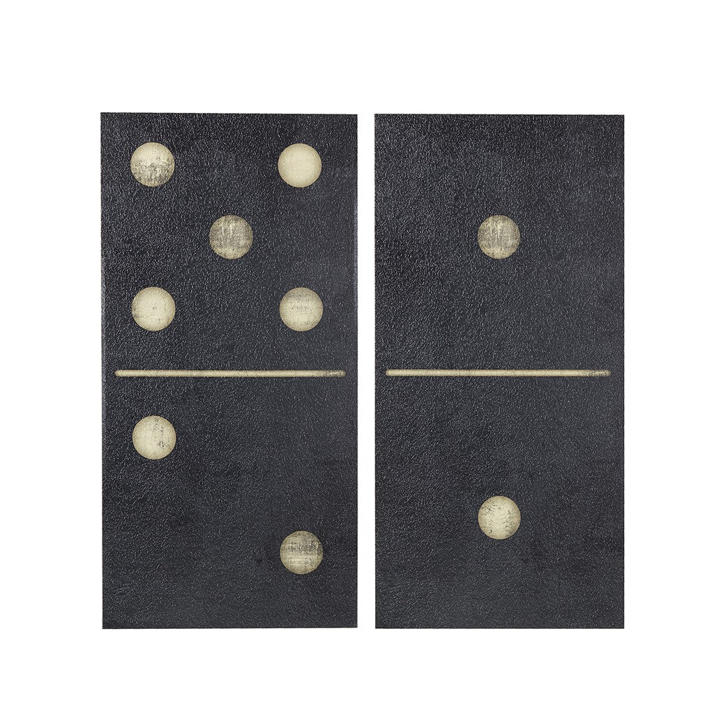 Two Black Dominos 2 Piece Set Gel Coat Printed on Canvas