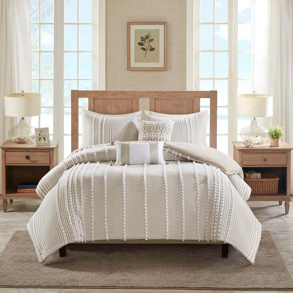 Anslee 3 Piece Cotton Yarn Dyed Duvet Cover Set