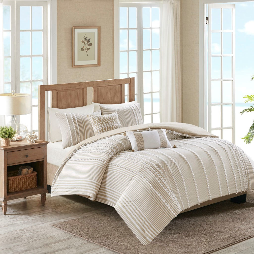Anslee 3 Piece Cotton Yarn Dyed Duvet Cover Set