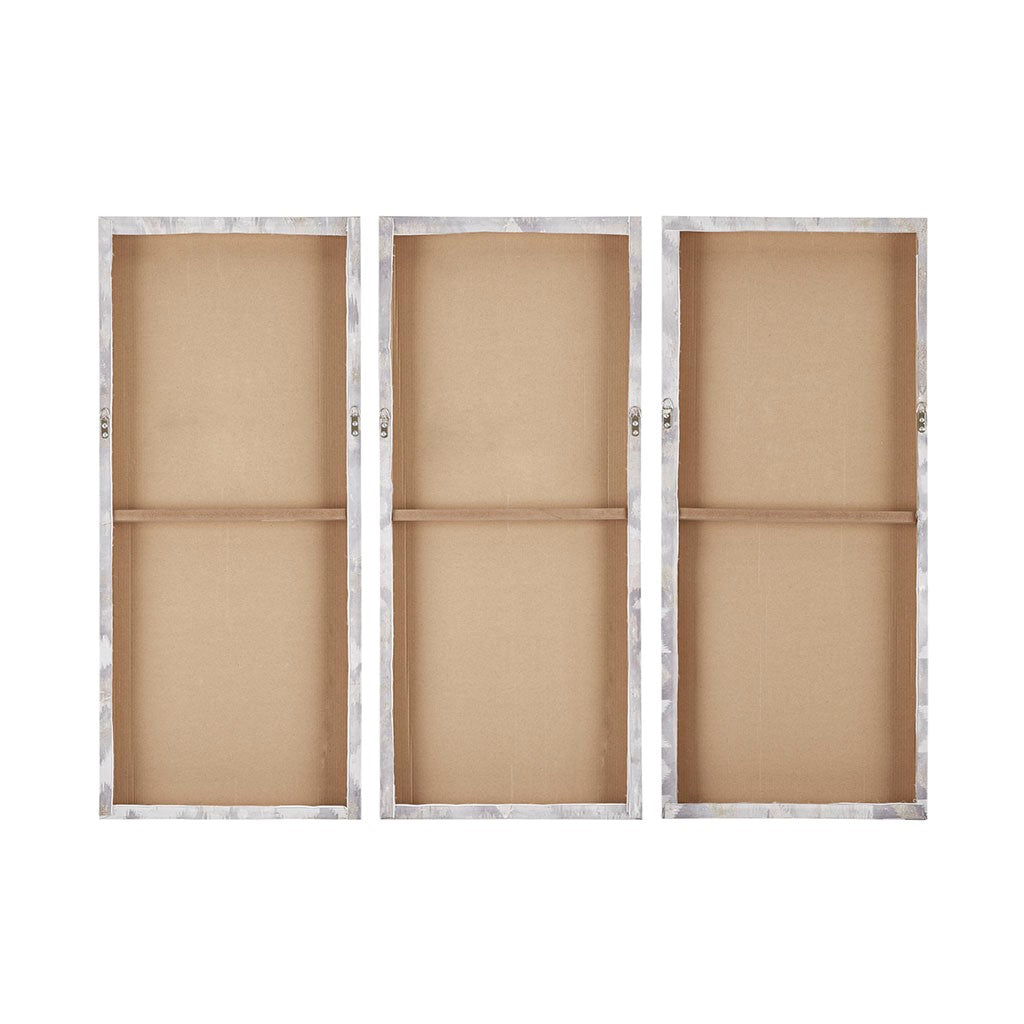 Watercolor Ikat Taupe Gel Coat Canvas 3 Piece Set