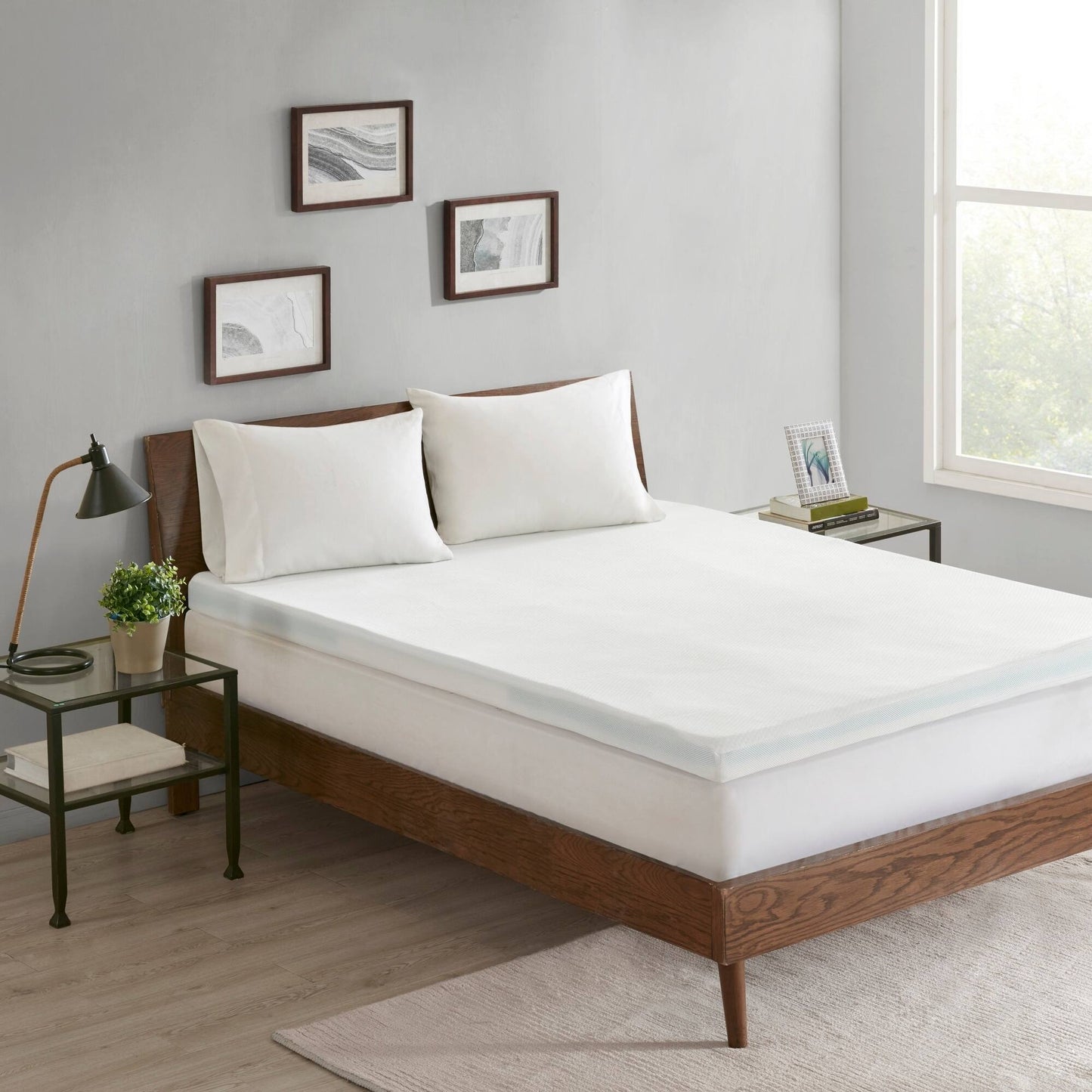 3" 3 Zone Memory Foam White Mattress Topper Mattress Topper By Olliix/JLA HOME (E & E Co., Ltd)