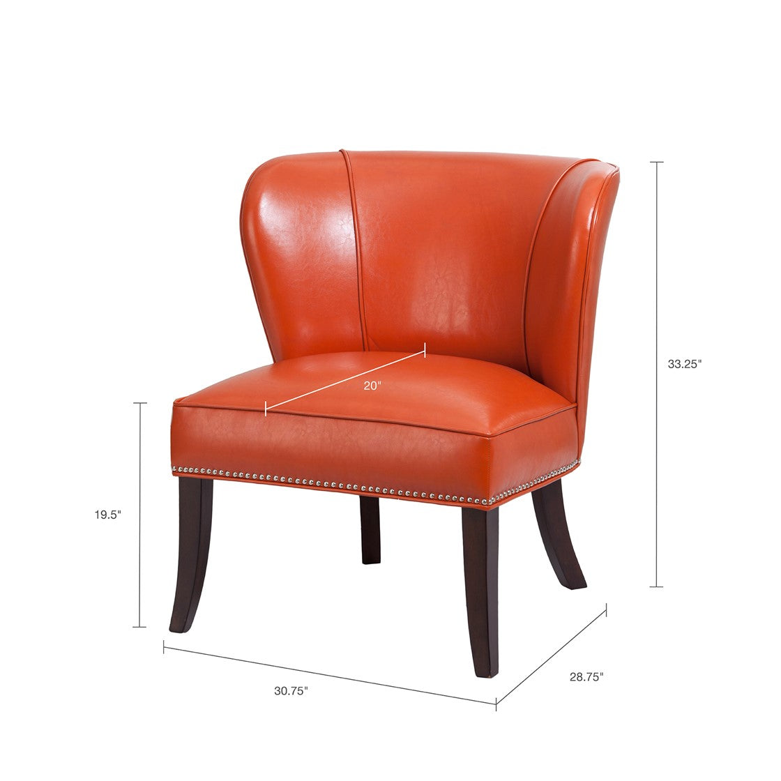 Hilton Armless Orange Accent Chair
