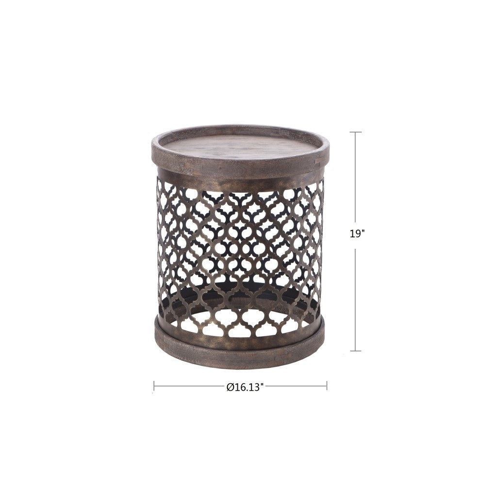 Cirque Reclaimed Quatrefoil Metal Drum