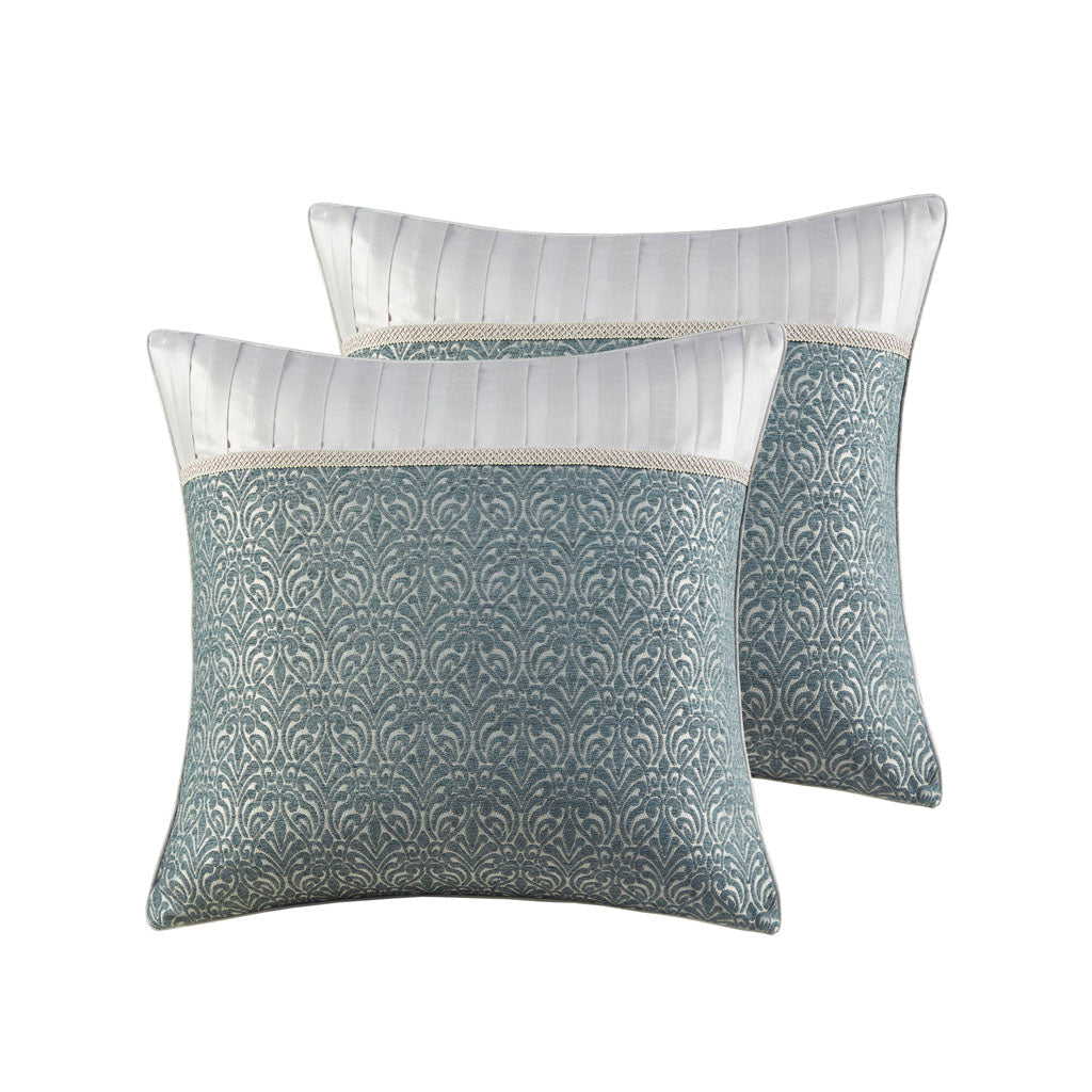 Adelphia Jacquard Comforter Set with Euro Shams and Dec Pillows