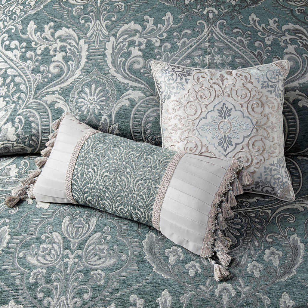 Adelphia Jacquard Comforter Set with Euro Shams and Dec Pillows