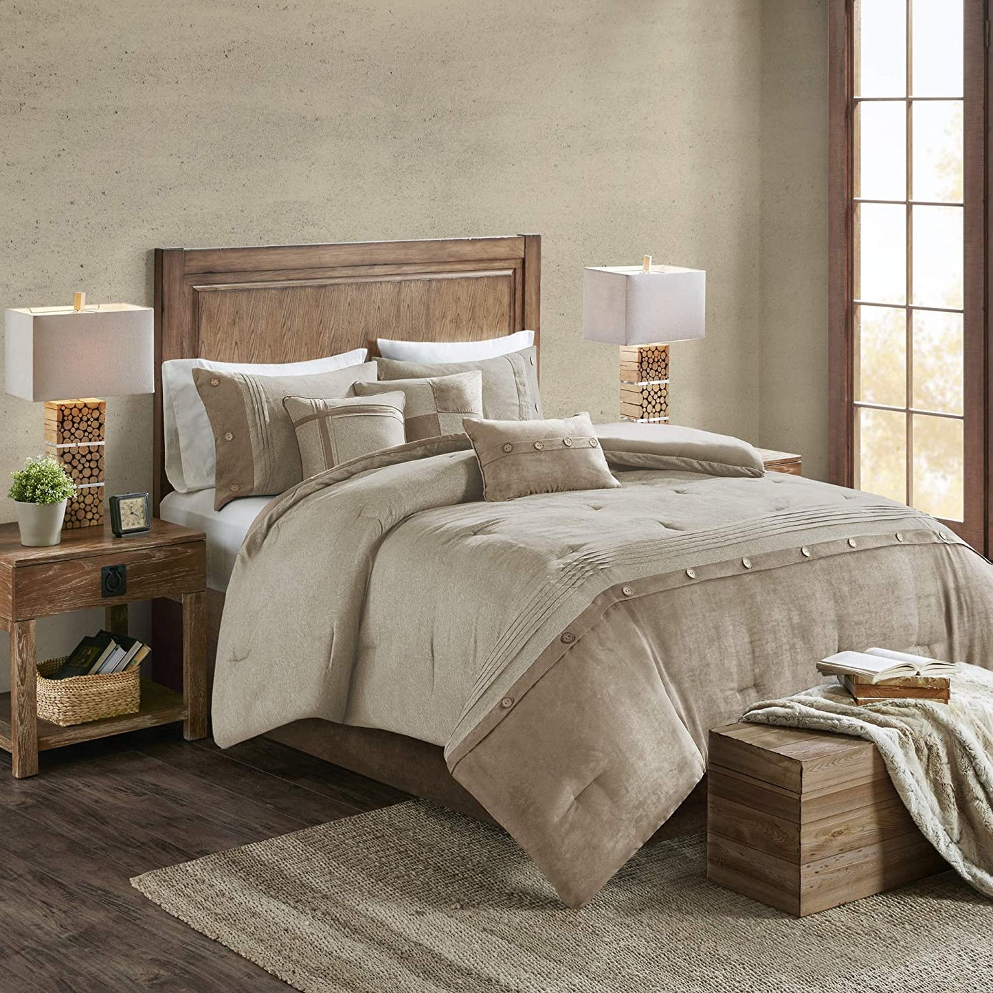 Boone Tan 7-Piece Comforter Set Comforter Sets By Olliix/JLA HOME (E & E Co., Ltd)