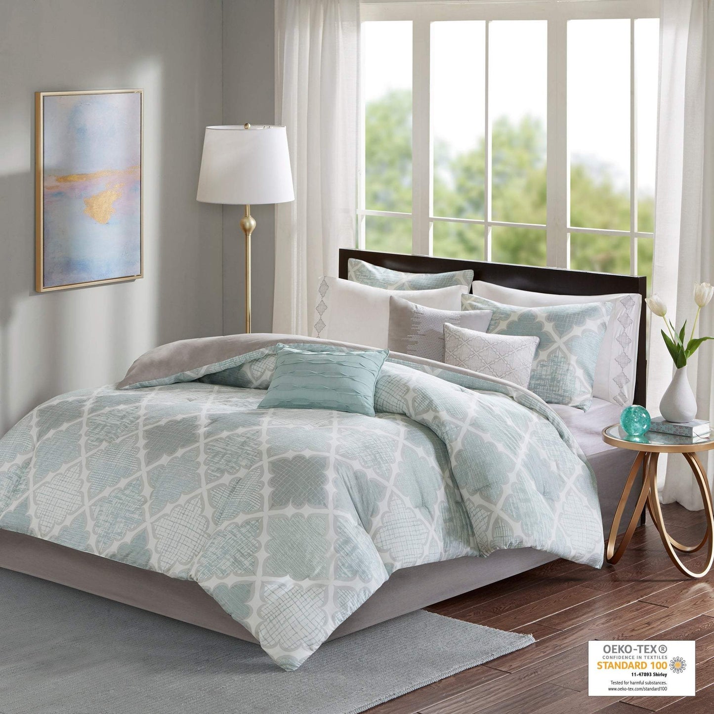Cadence Aqua 9-Piece Comforter Set Comforter Sets By Olliix/JLA HOME (E & E Co., Ltd)