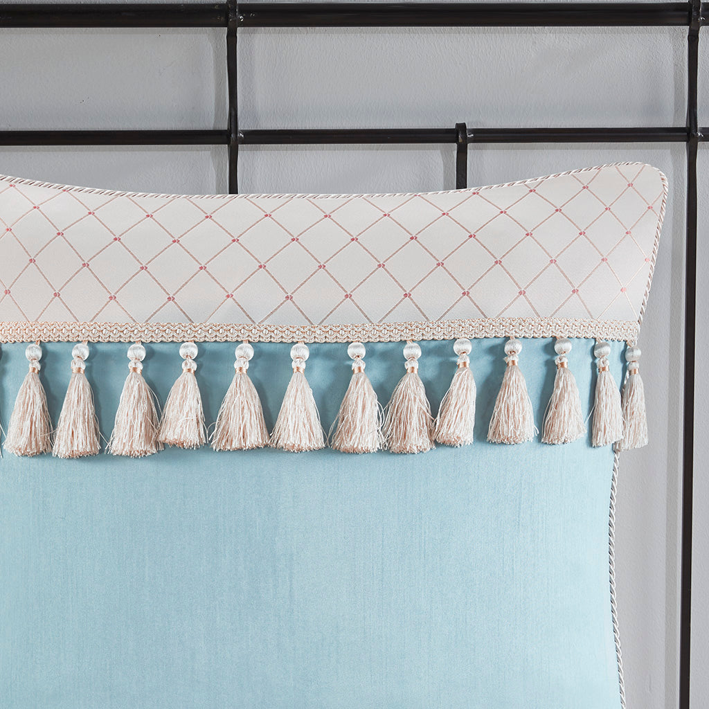 Carolyn Floral Jacquard Comforter Set with Euro Shams and Dec Pillows