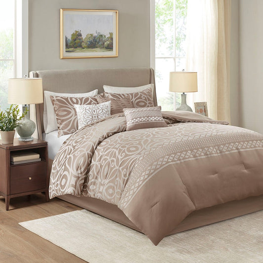 Carina 7 Piece Jacquard Comforter Set