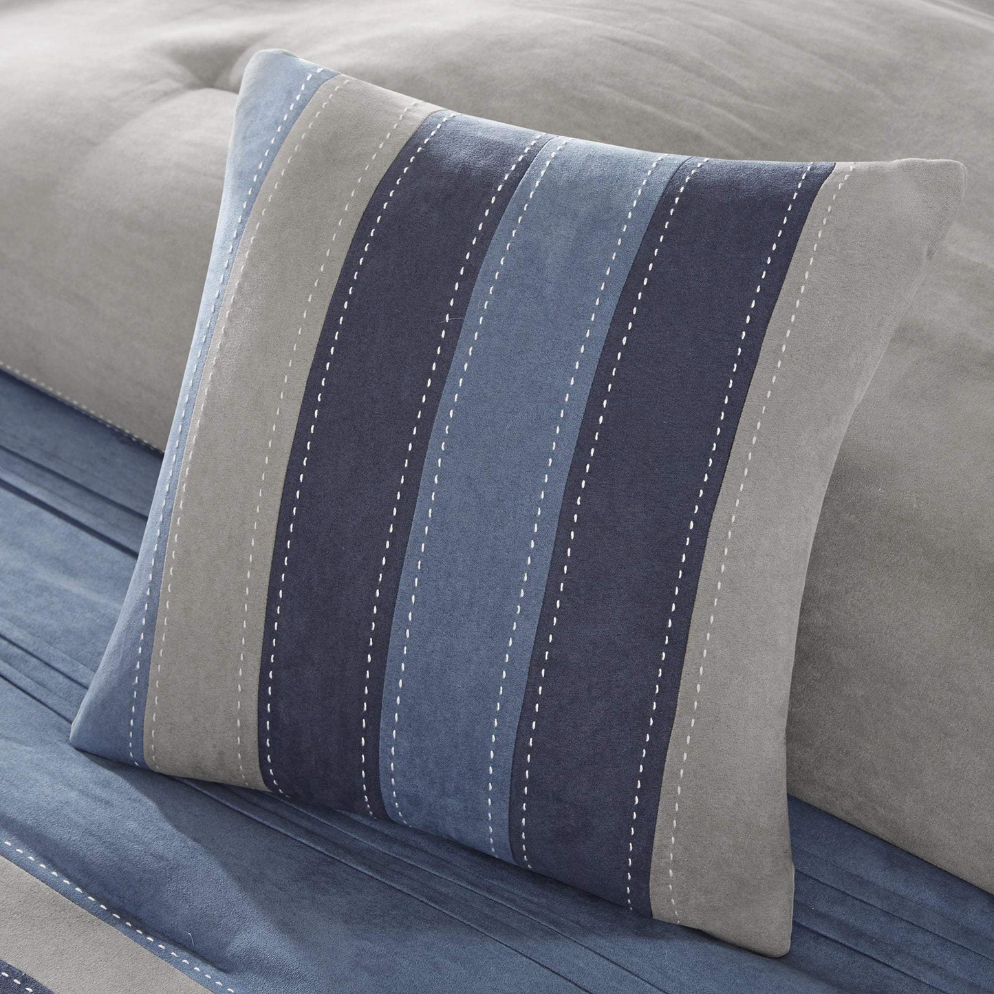 Collins Navy 7-Piece Comforter Set Comforter Sets By Olliix/JLA HOME (E & E Co., Ltd)