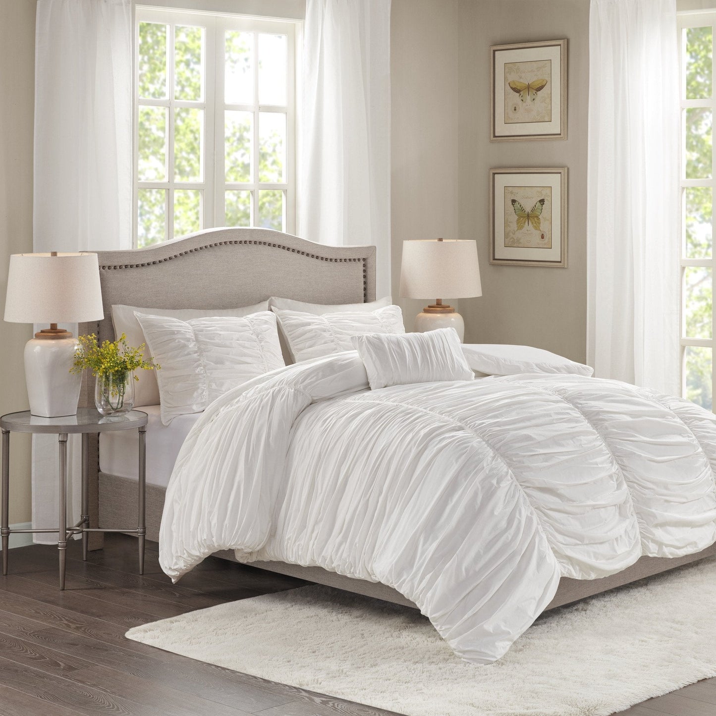 Delancey White 4-Piece Comforter Set Comforter Sets By Olliix/JLA HOME (E & E Co., Ltd)
