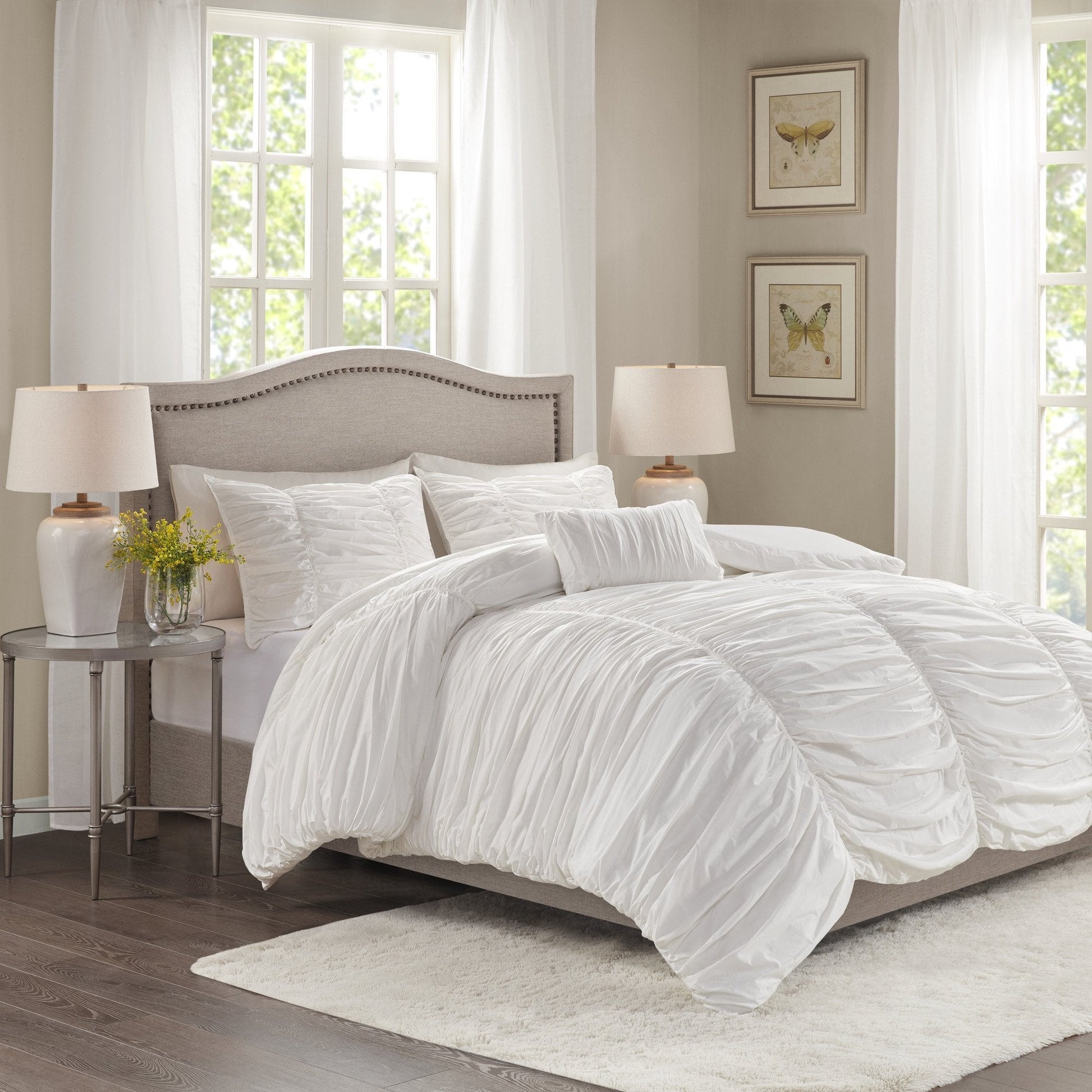 Delancey White 4-Piece Comforter Set Comforter Sets By Olliix/JLA HOME (E & E Co., Ltd)