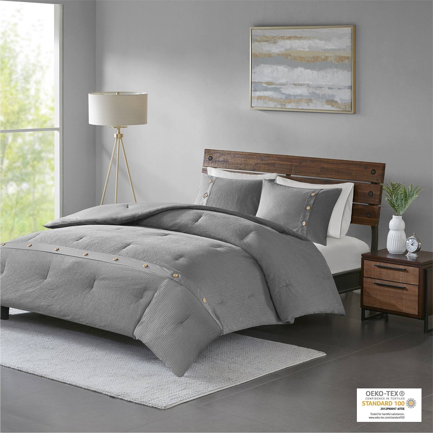 Finley Grey 3-Piece Comforter Set Comforter Sets By Olliix/JLA HOME (E & E Co., Ltd)