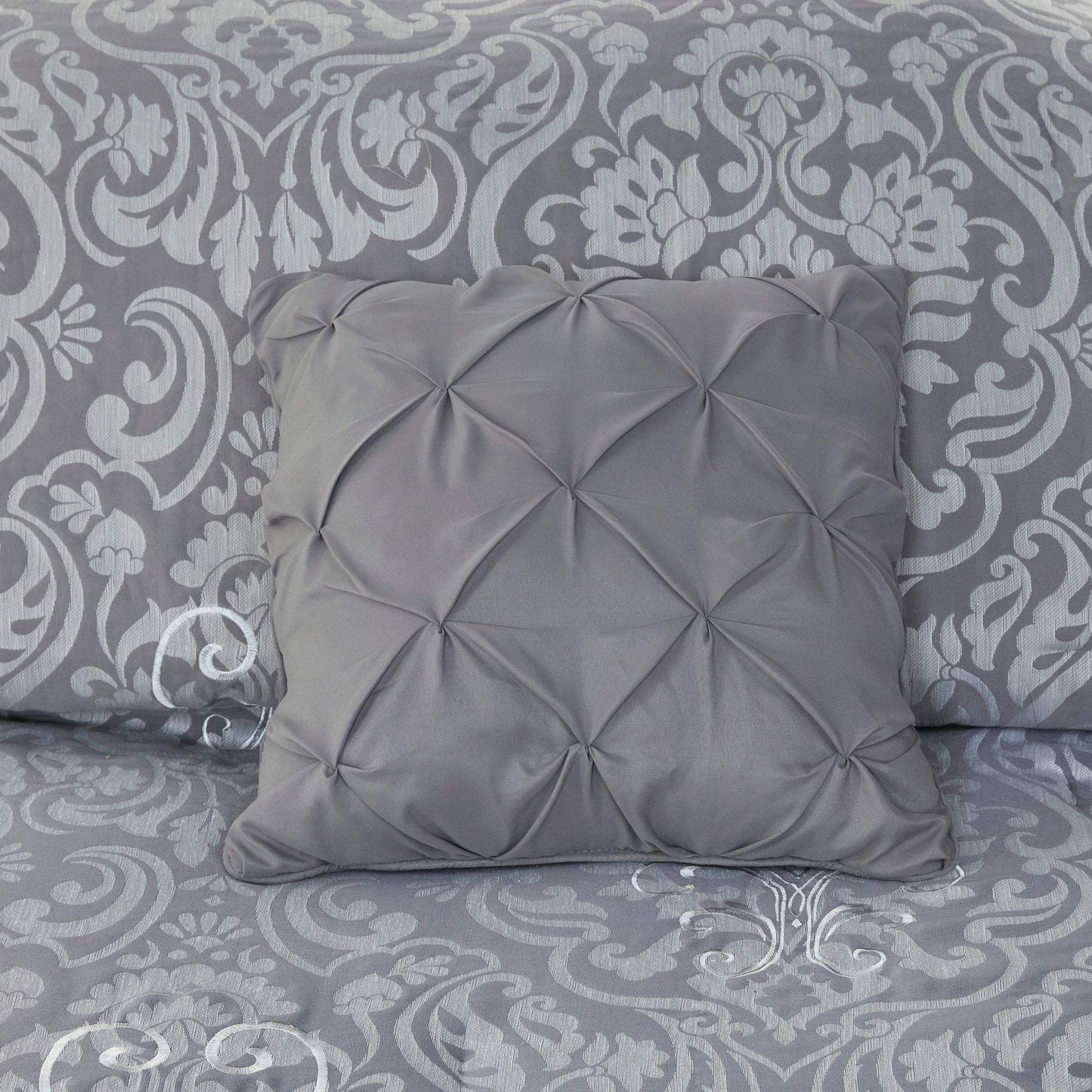Flourish Gray 8-Piece Comforter Set Comforter Sets By Olliix/JLA HOME (E & E Co., Ltd)
