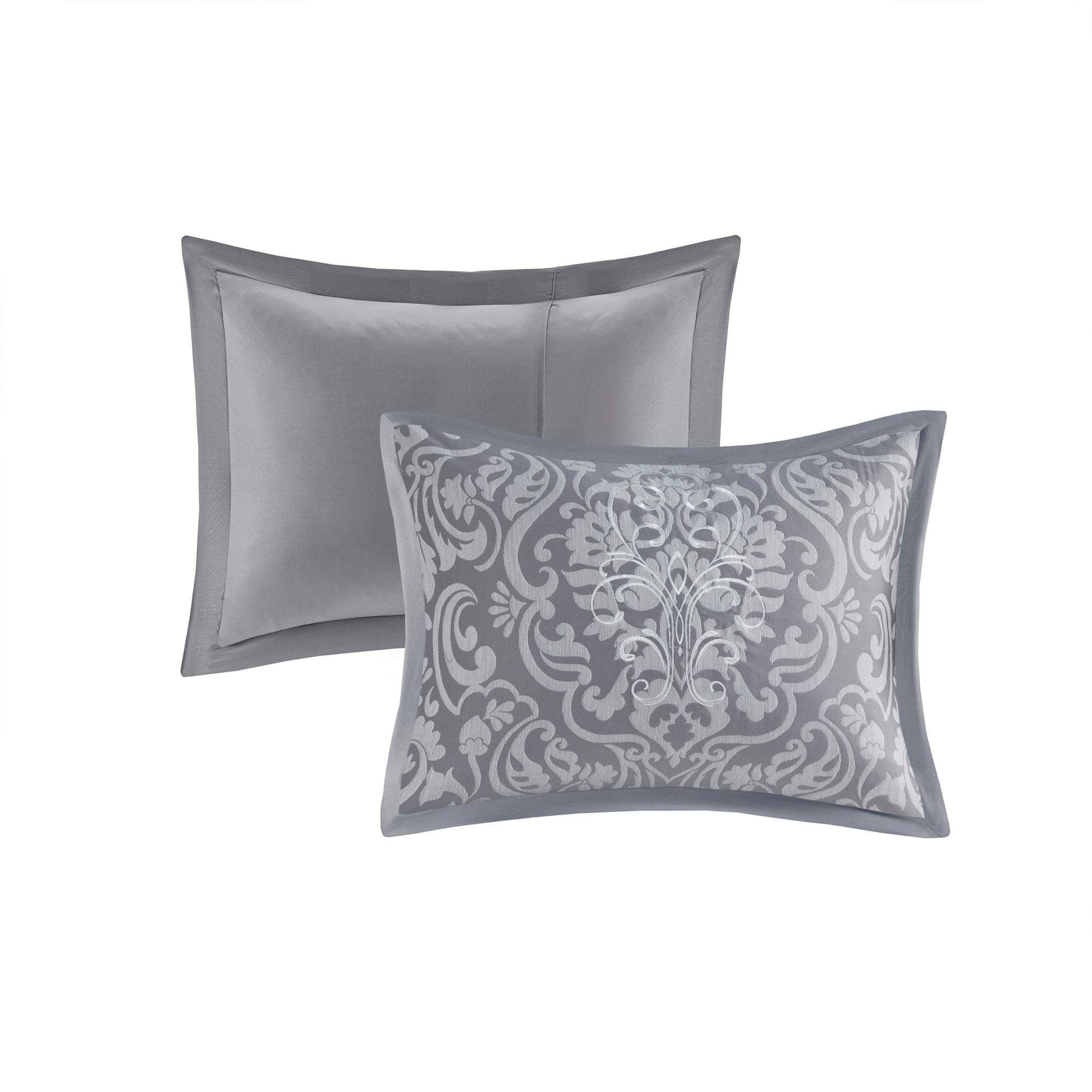 Flourish Gray 8-Piece Comforter Set Comforter Sets By Olliix/JLA HOME (E & E Co., Ltd)