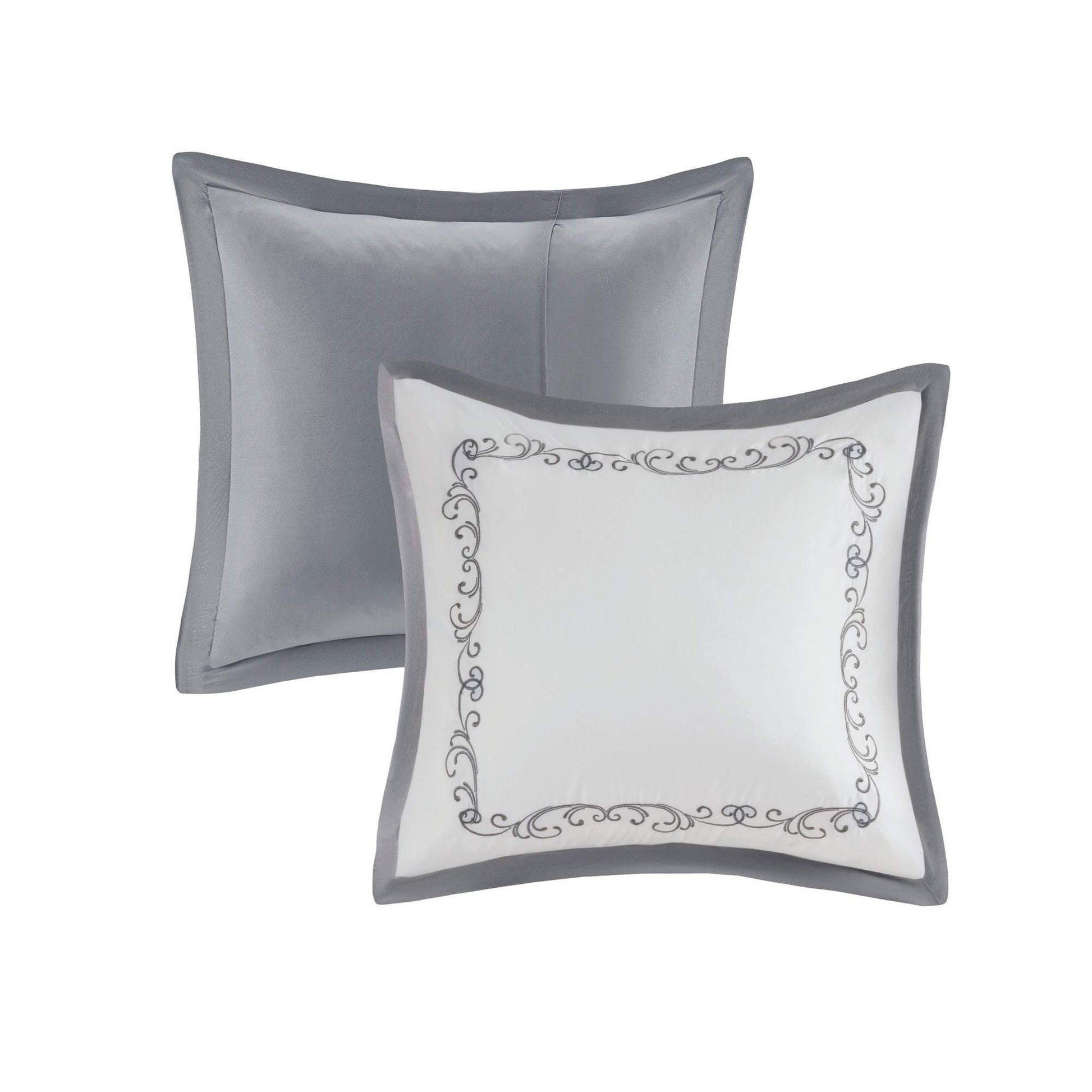 Flourish Gray 8-Piece Comforter Set Comforter Sets By Olliix/JLA HOME (E & E Co., Ltd)