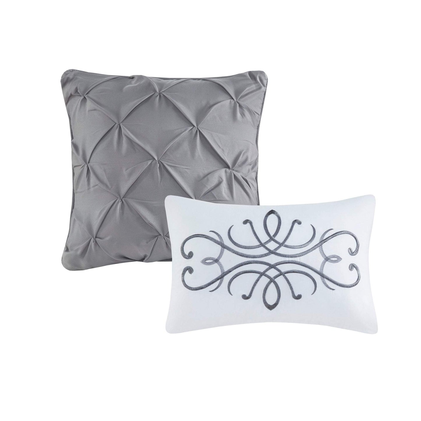 Flourish Gray 8-Piece Comforter Set Comforter Sets By Olliix/JLA HOME (E & E Co., Ltd)