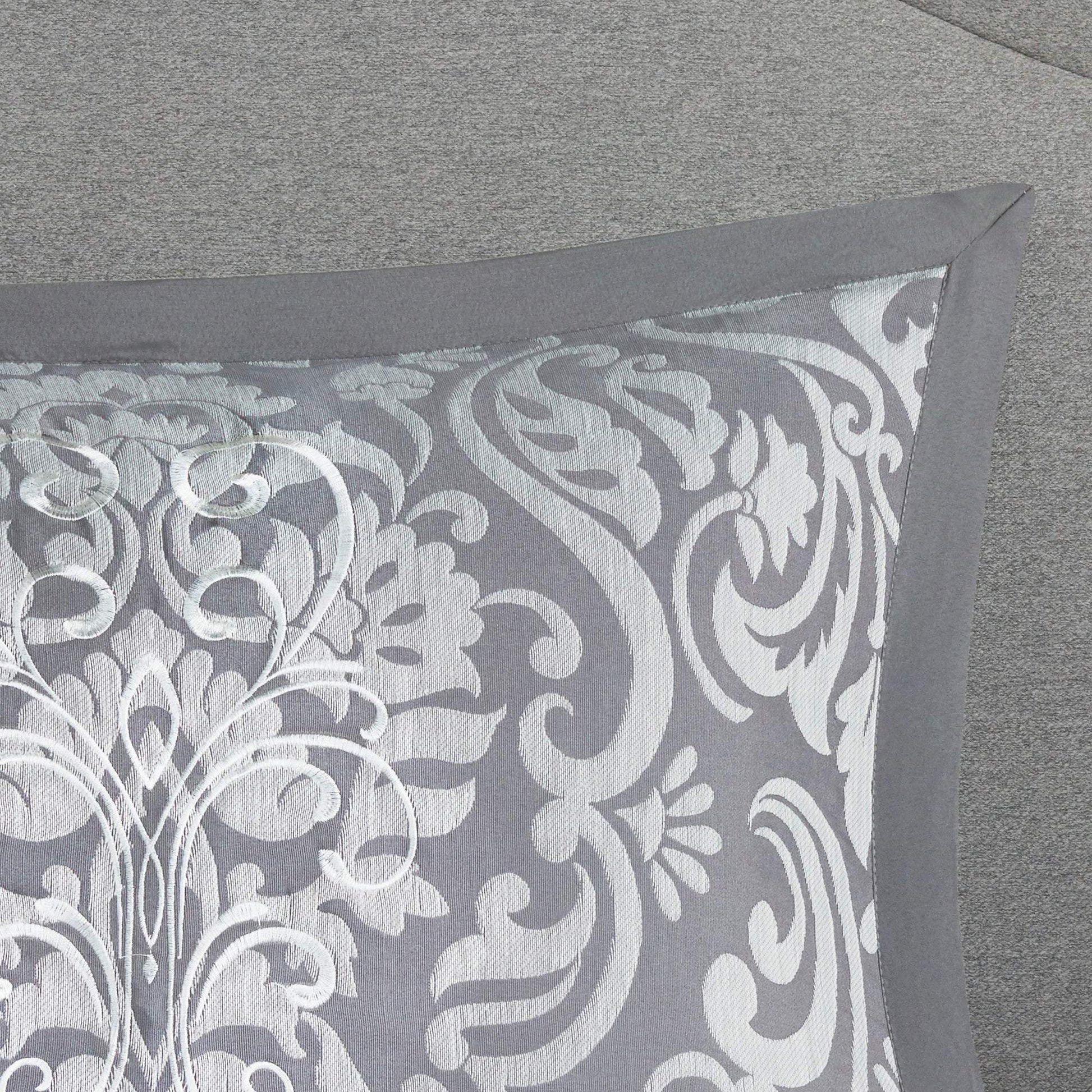 Flourish Gray 8-Piece Comforter Set Comforter Sets By Olliix/JLA HOME (E & E Co., Ltd)