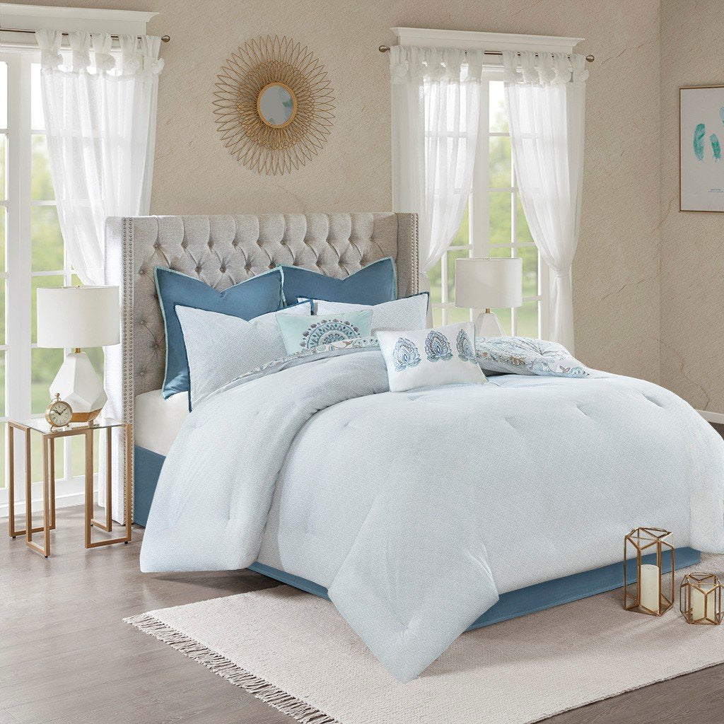 Florida Blue 8-Piece Comforter Set Comforter Sets By Olliix/JLA HOME (E & E Co., Ltd)