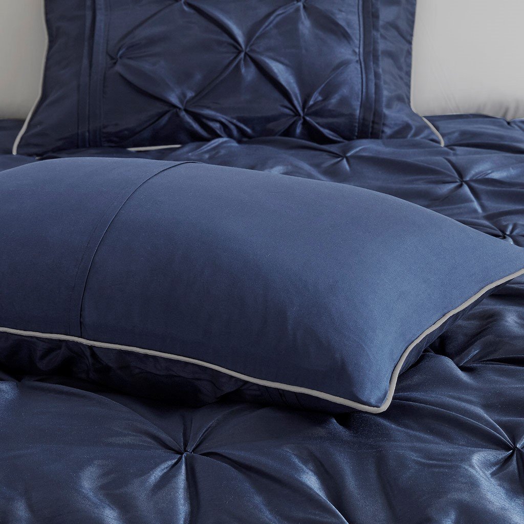 Laurel Navy 7-Piece Comforter Set Comforter Sets By Olliix/JLA HOME (E & E Co., Ltd)