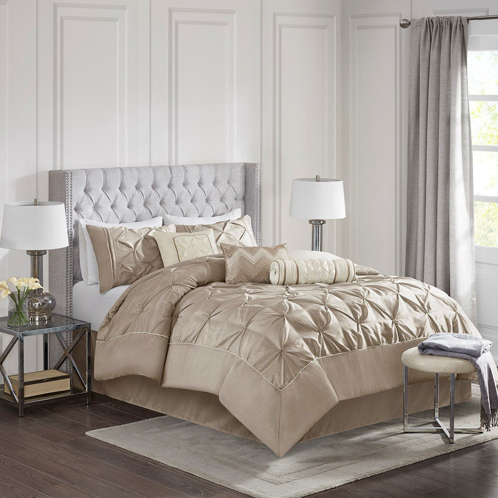 Laurel Taupe 7-Piece Comforter Set Comforter Sets By Olliix/JLA HOME (E & E Co., Ltd)