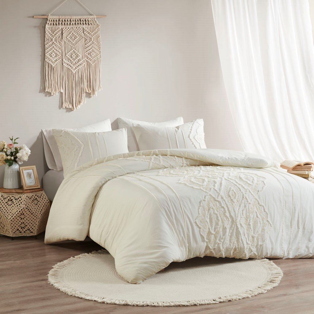 Margot White 3-Piece Comforter Set Comforter Sets By Olliix/JLA HOME (E & E Co., Ltd)
