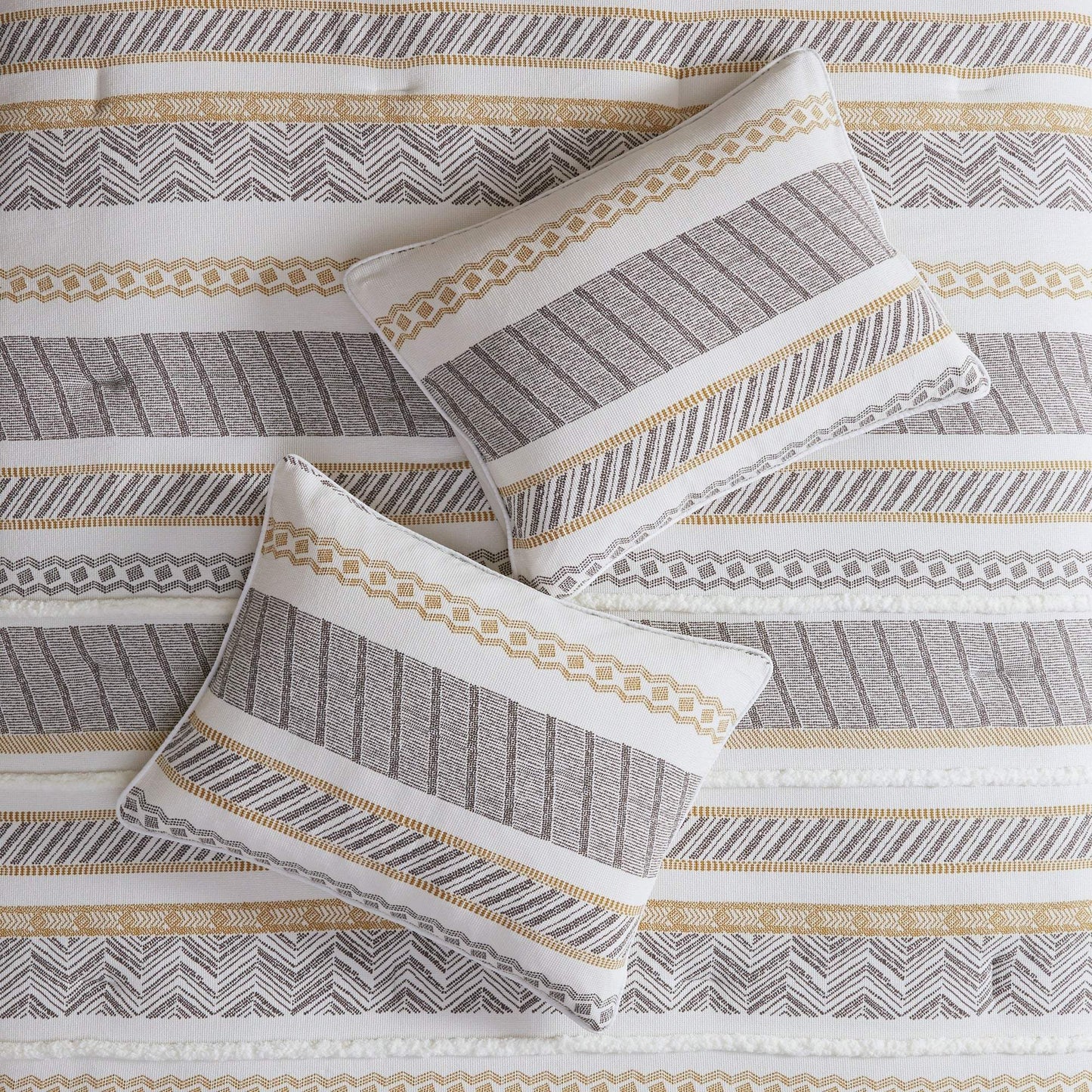 Newton Yellow/Charcoal 5-Piece Comforter Set Comforter Sets By Olliix/JLA HOME (E & E Co., Ltd)