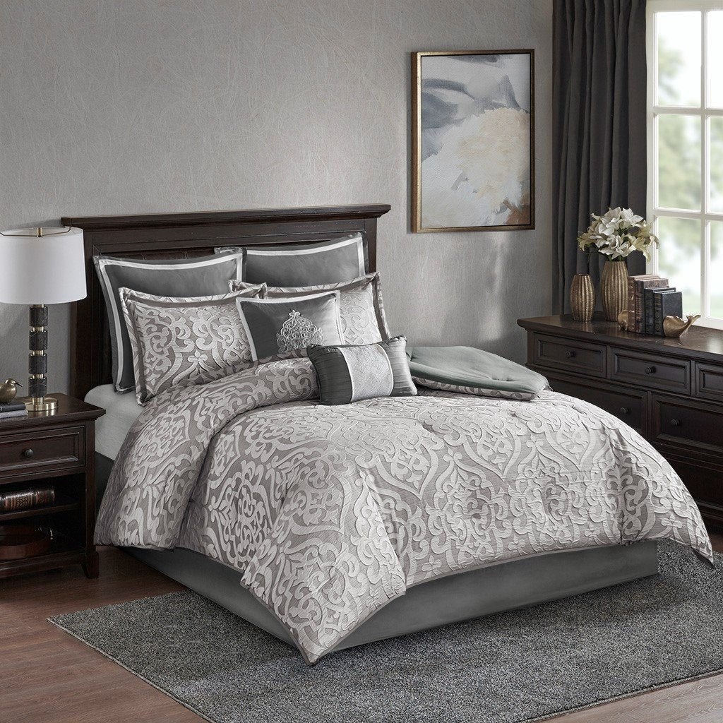 Virginia Silver 8-Piece Comforter Set Comforter Sets By Olliix/JLA HOME (E & E Co., Ltd)