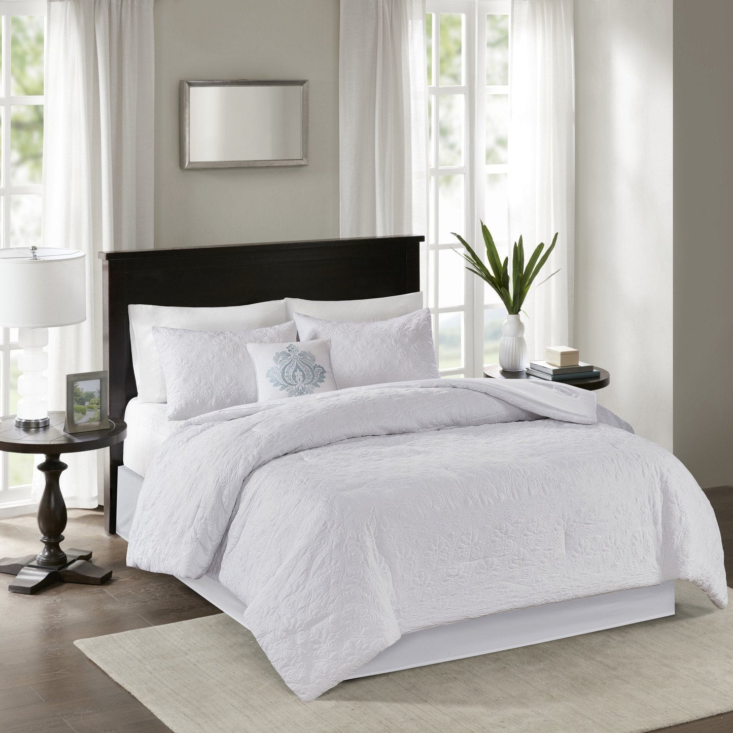 Quebec White 5-Piece Comforter Set Comforter Sets By Olliix/JLA HOME (E & E Co., Ltd)