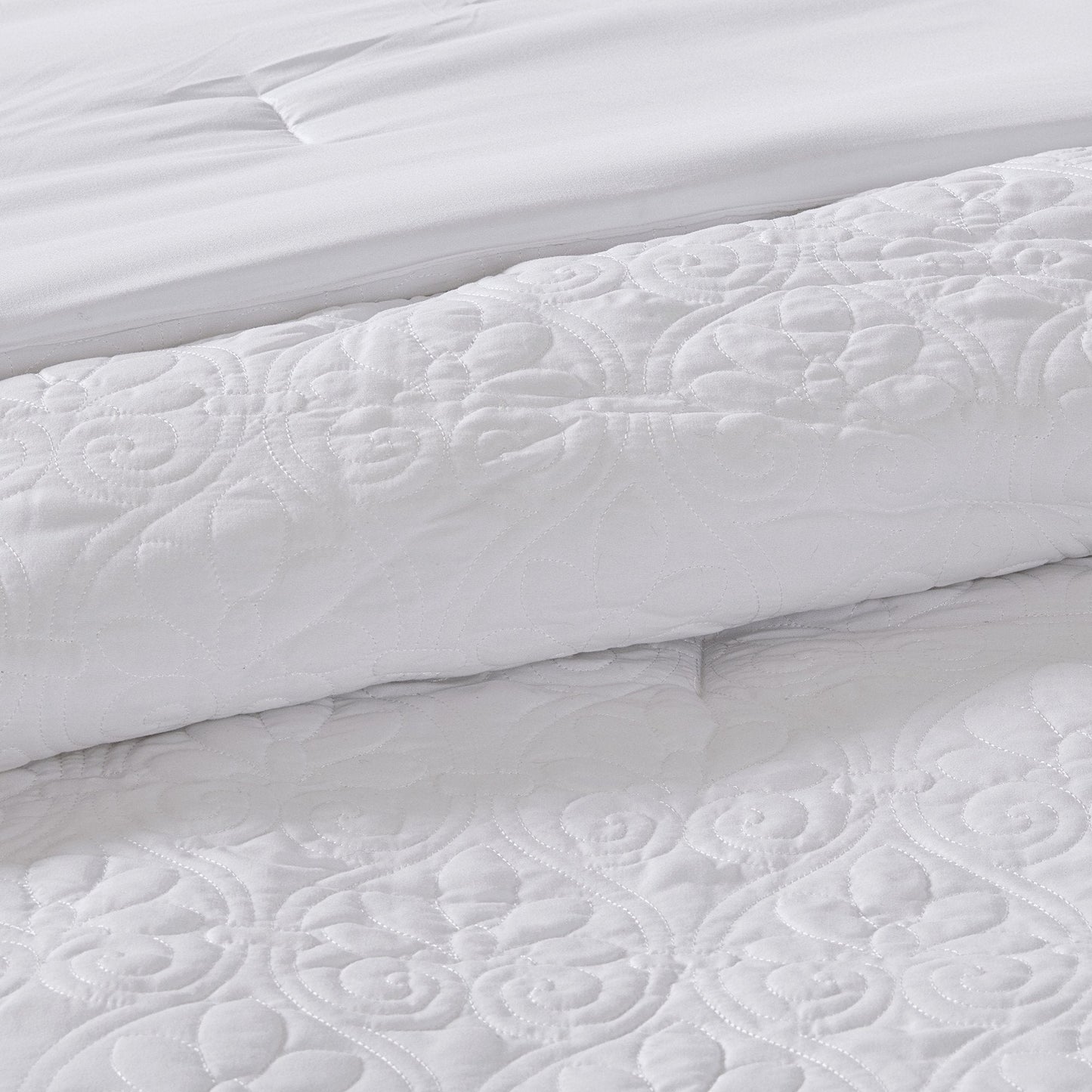 Quebec White 5-Piece Comforter Set Comforter Sets By Olliix/JLA HOME (E & E Co., Ltd)