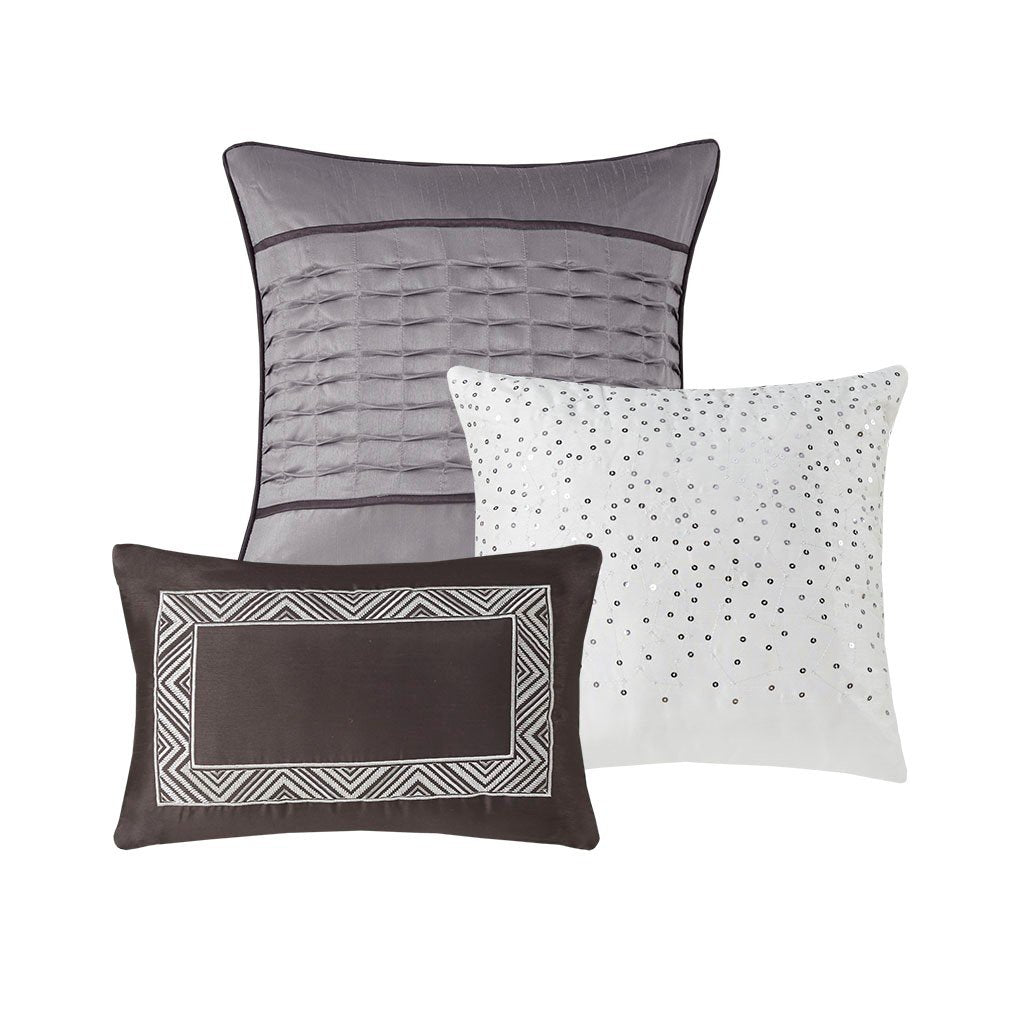 Rhapsody Grey/Taupe 7-Piece Comforter Set Comforter Sets By Olliix/JLA HOME (E & E Co., Ltd)