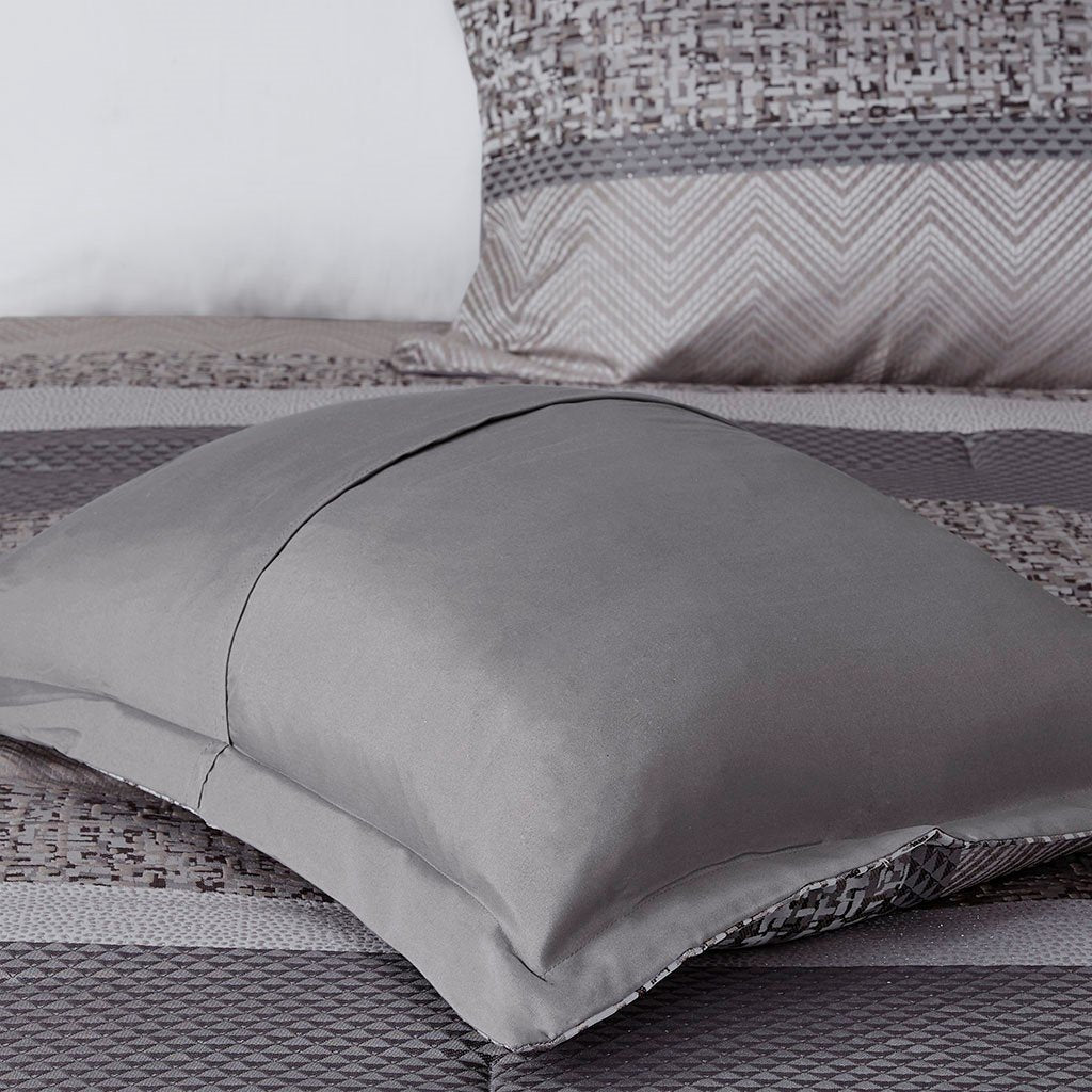 Rhapsody Grey/Taupe 7-Piece Comforter Set Comforter Sets By Olliix/JLA HOME (E & E Co., Ltd)