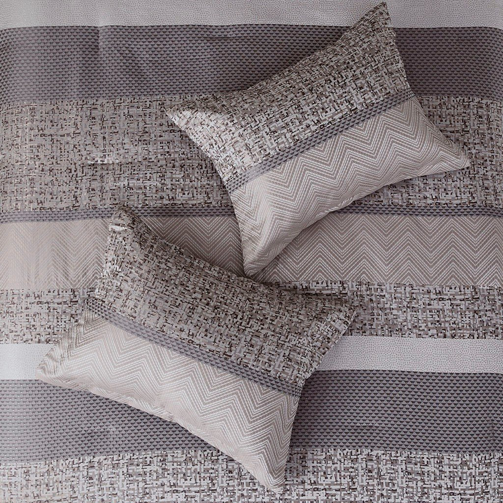 Rhapsody Grey/Taupe 7-Piece Comforter Set Comforter Sets By Olliix/JLA HOME (E & E Co., Ltd)