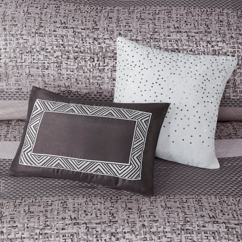 Rhapsody Grey/Taupe 7-Piece Comforter Set Comforter Sets By Olliix/JLA HOME (E & E Co., Ltd)