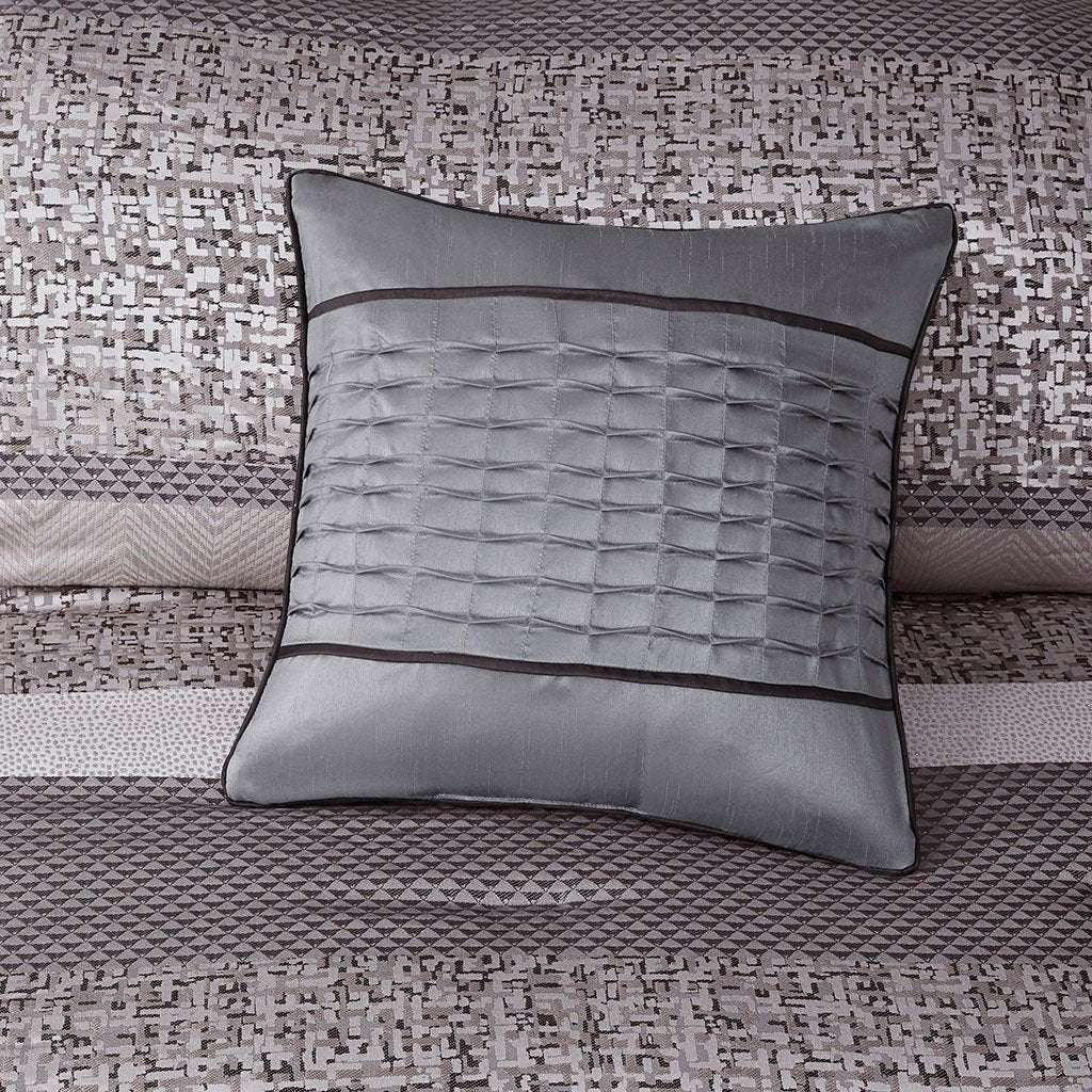 Rhapsody Grey/Taupe 7-Piece Comforter Set Comforter Sets By Olliix/JLA HOME (E & E Co., Ltd)