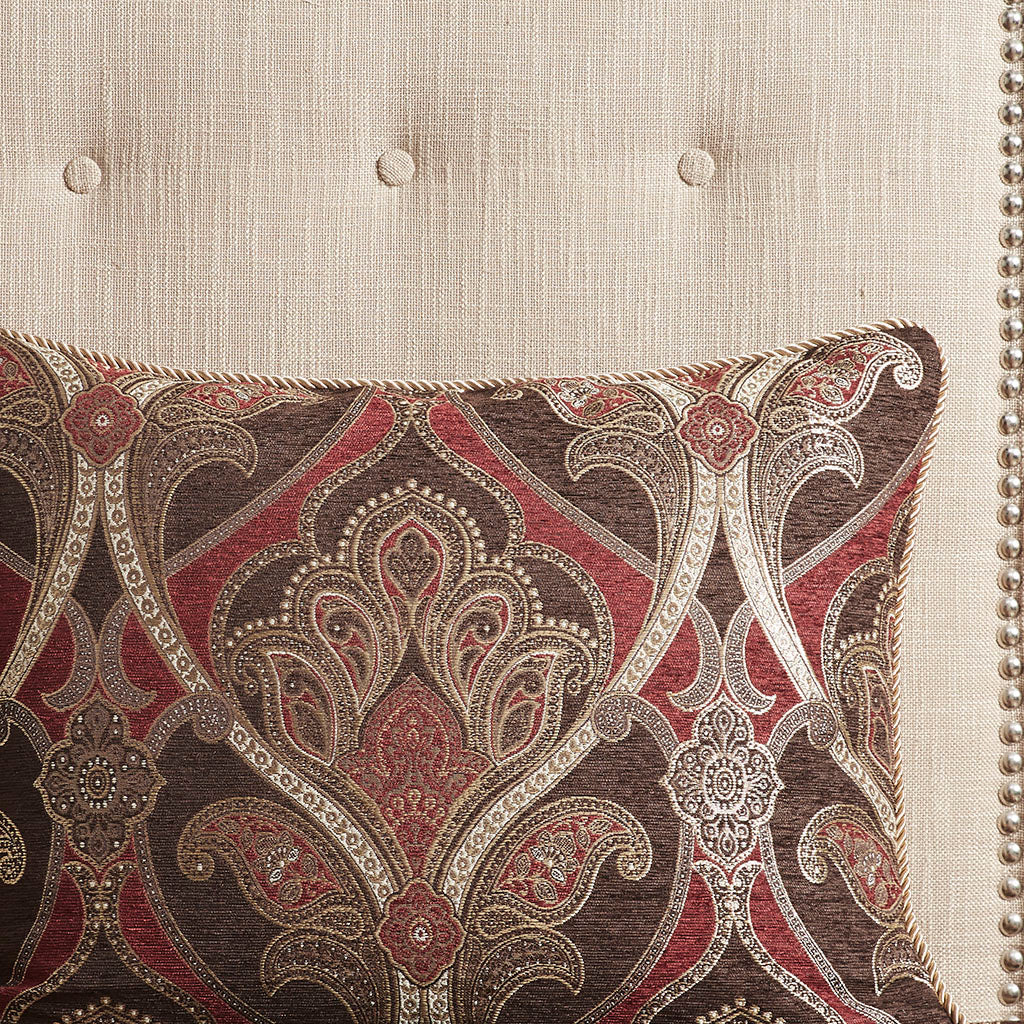 Royale Jacquard Comforter Set with Euro Shams and Dec Pillows