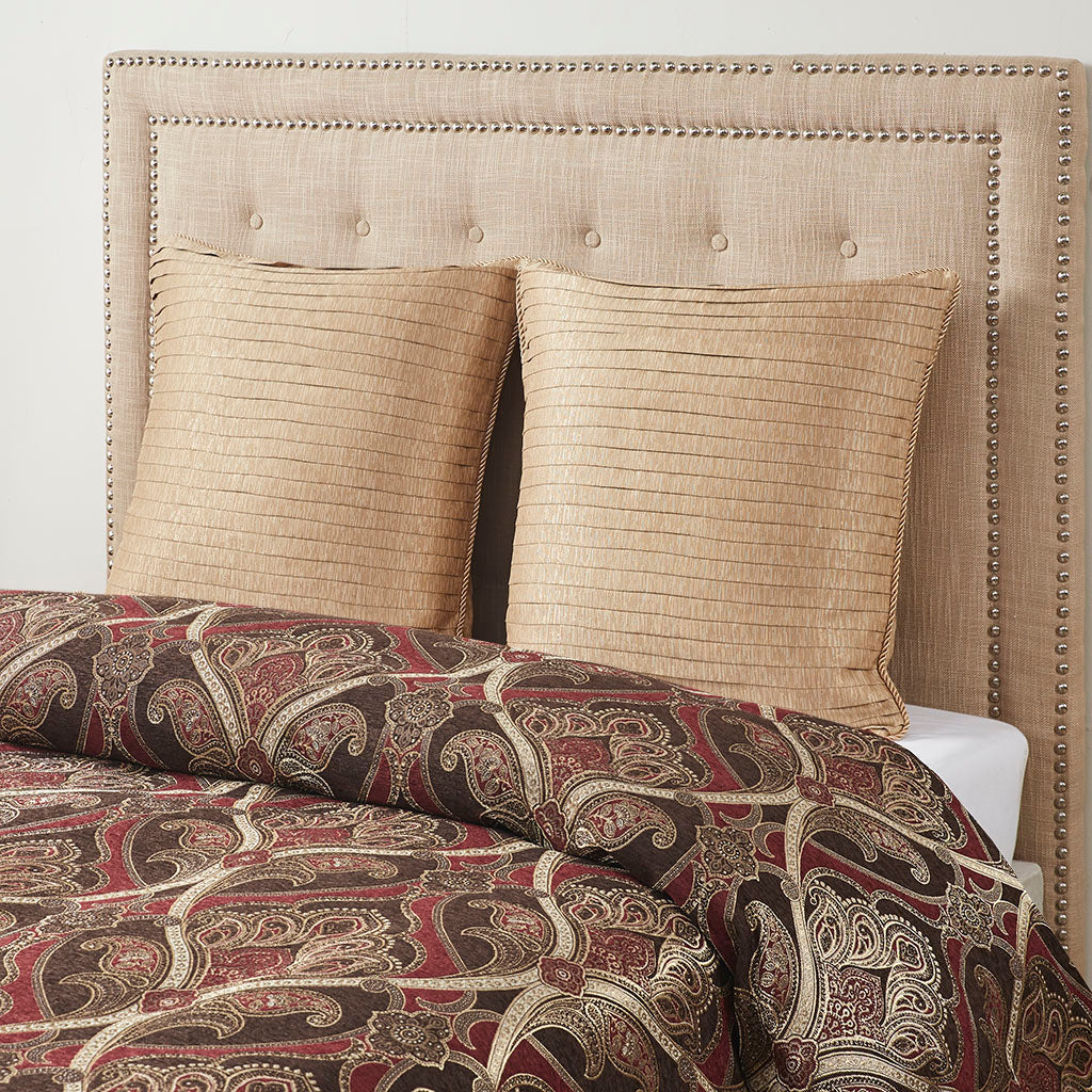 Royale Jacquard Comforter Set with Euro Shams and Dec Pillows