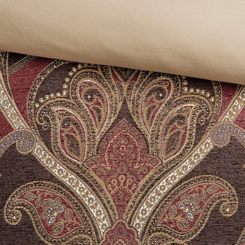 Royale Jacquard Comforter Set with Euro Shams and Dec Pillows