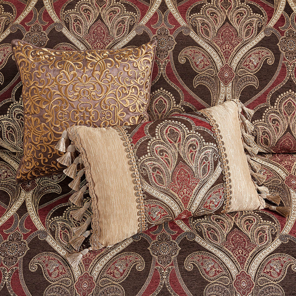Royale Jacquard Comforter Set with Euro Shams and Dec Pillows