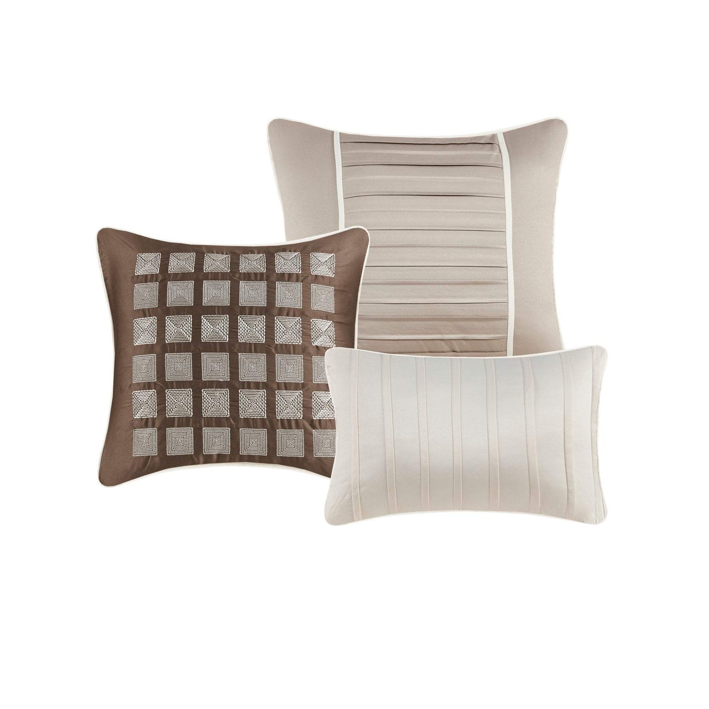 Trinity Taupe 7-Piece Comforter Set Comforter Sets By Olliix/JLA HOME (E & E Co., Ltd)