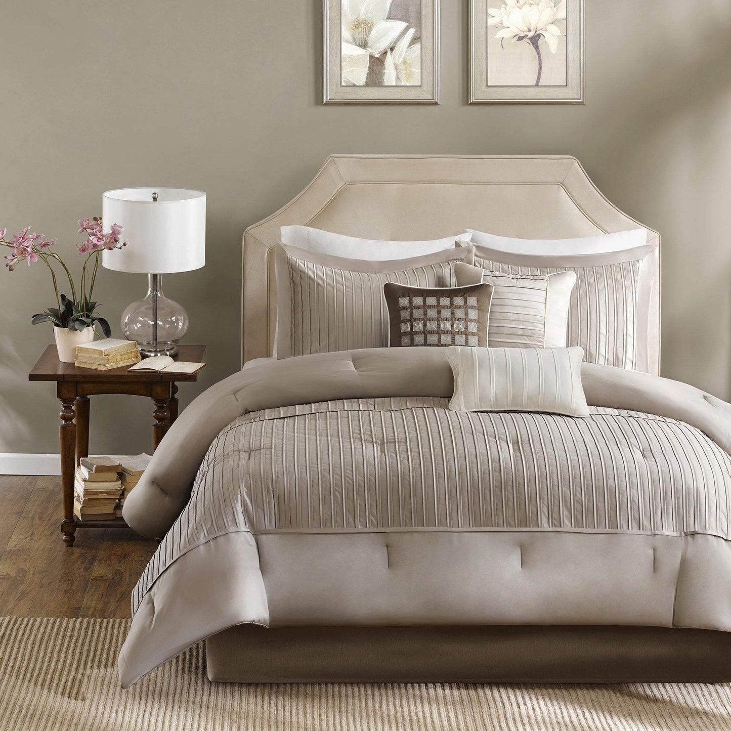 Trinity Taupe 7-Piece Comforter Set Comforter Sets By Olliix/JLA HOME (E & E Co., Ltd)