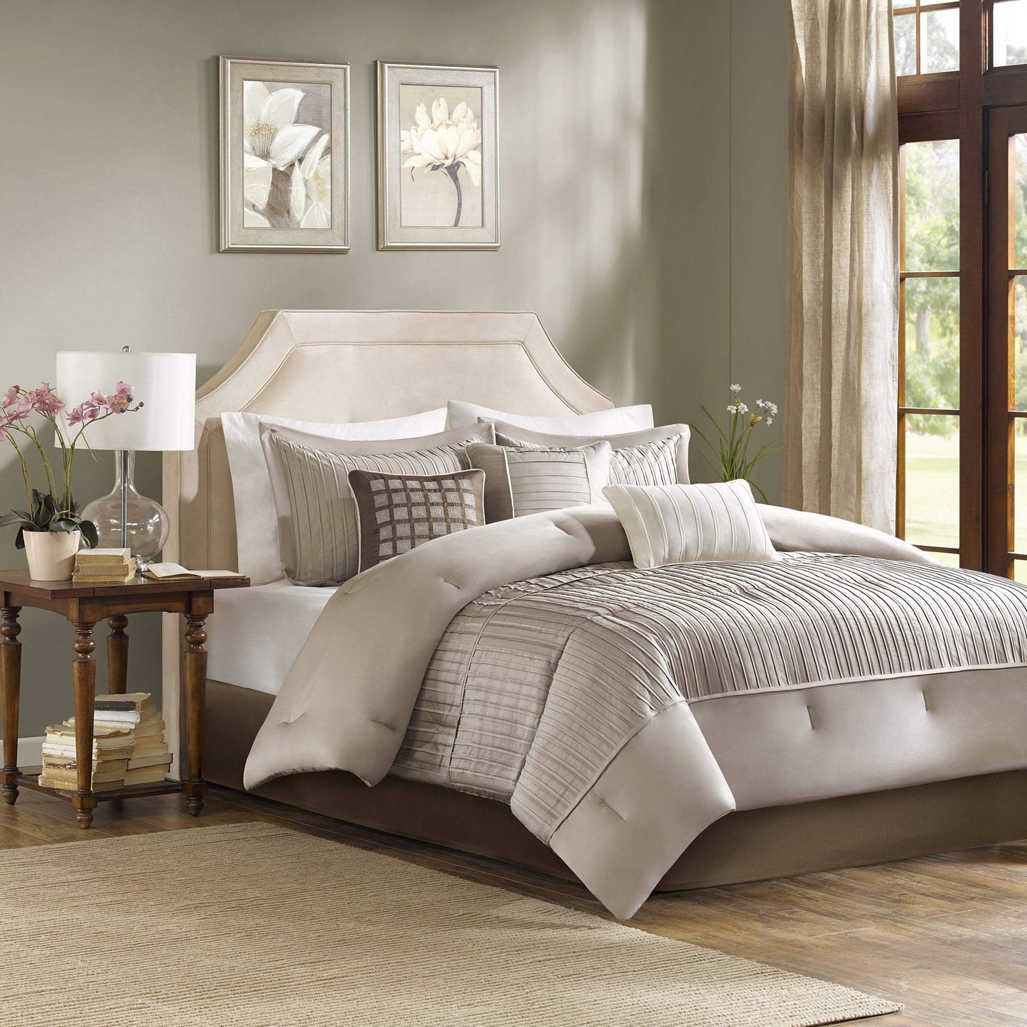 Trinity Taupe 7-Piece Comforter Set Comforter Sets By Olliix/JLA HOME (E & E Co., Ltd)
