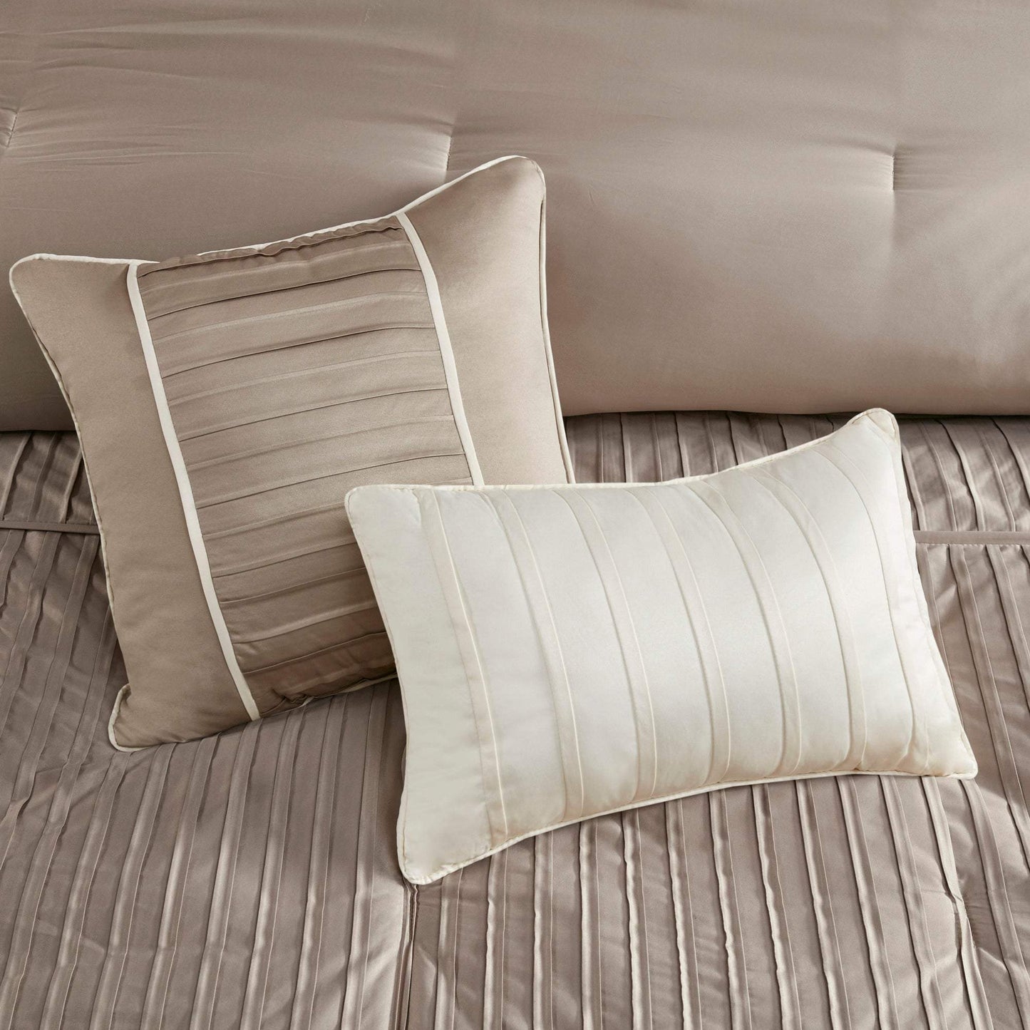 Trinity Taupe 7-Piece Comforter Set Comforter Sets By Olliix/JLA HOME (E & E Co., Ltd)