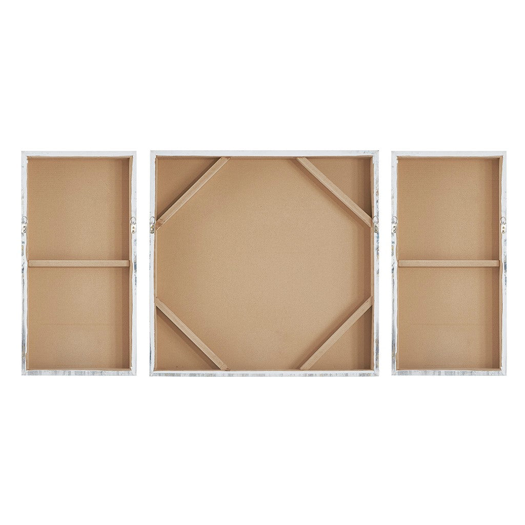 Blue Midst Forest Printed Canvas with Gold Foil 3 Piece Set