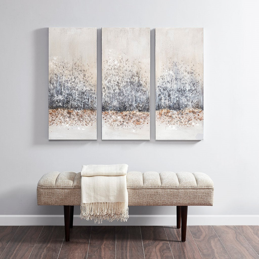 Twilight Mystere 100% Hand Brush Embellished Canvas, 3 Piece Set