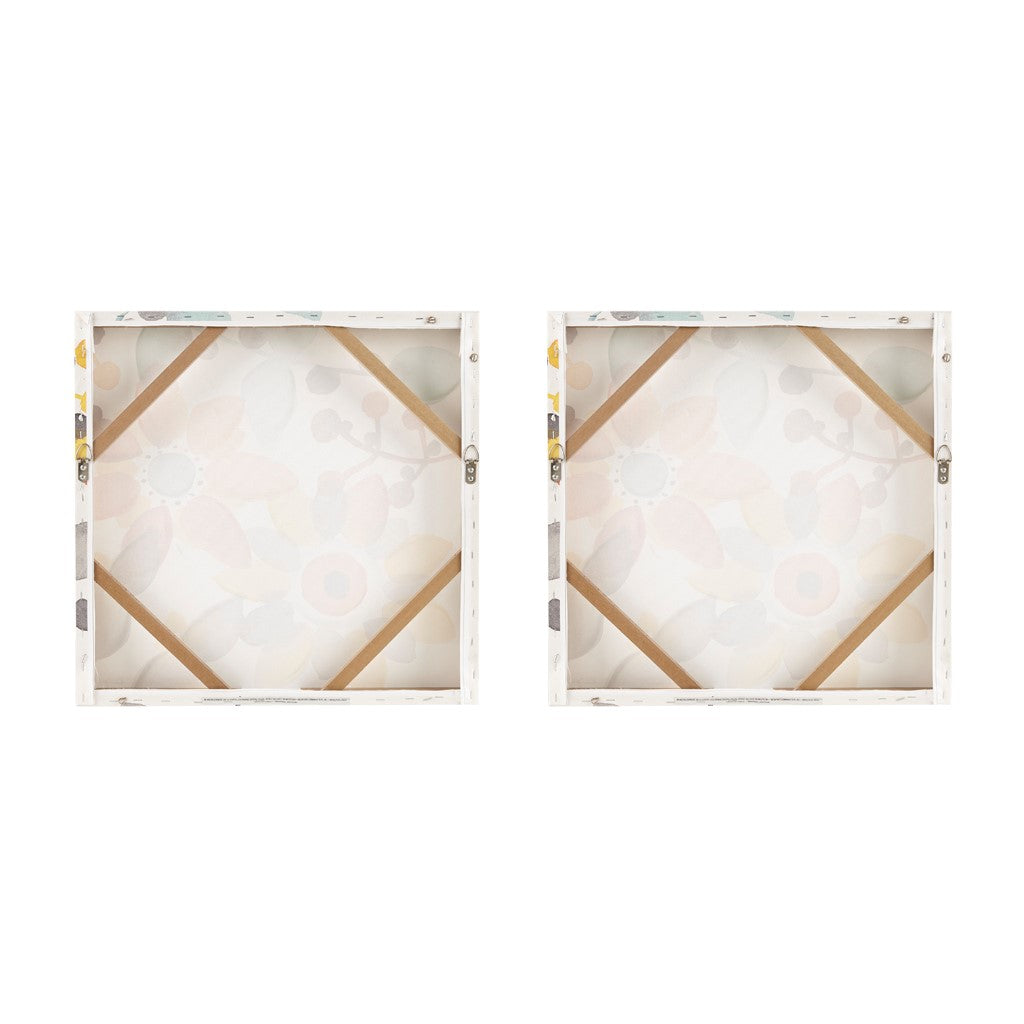 Sweet Florals Canvas With Hand Embellishment 2 Piece Set