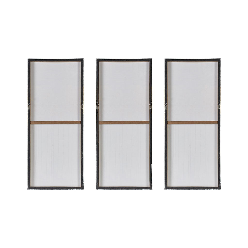 Dewy Forest Abstract Gel Coat Canvas with Metallic Foil Embellishment 3 Piece Set