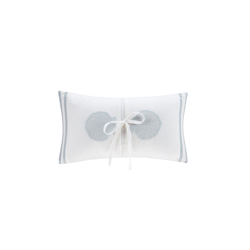 Crystal Beach Embroidered Oblong Pillow