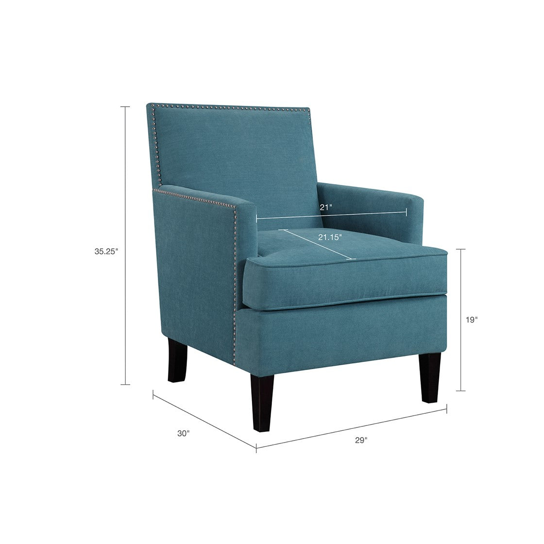 Colton Track Arm Blue Club Chair