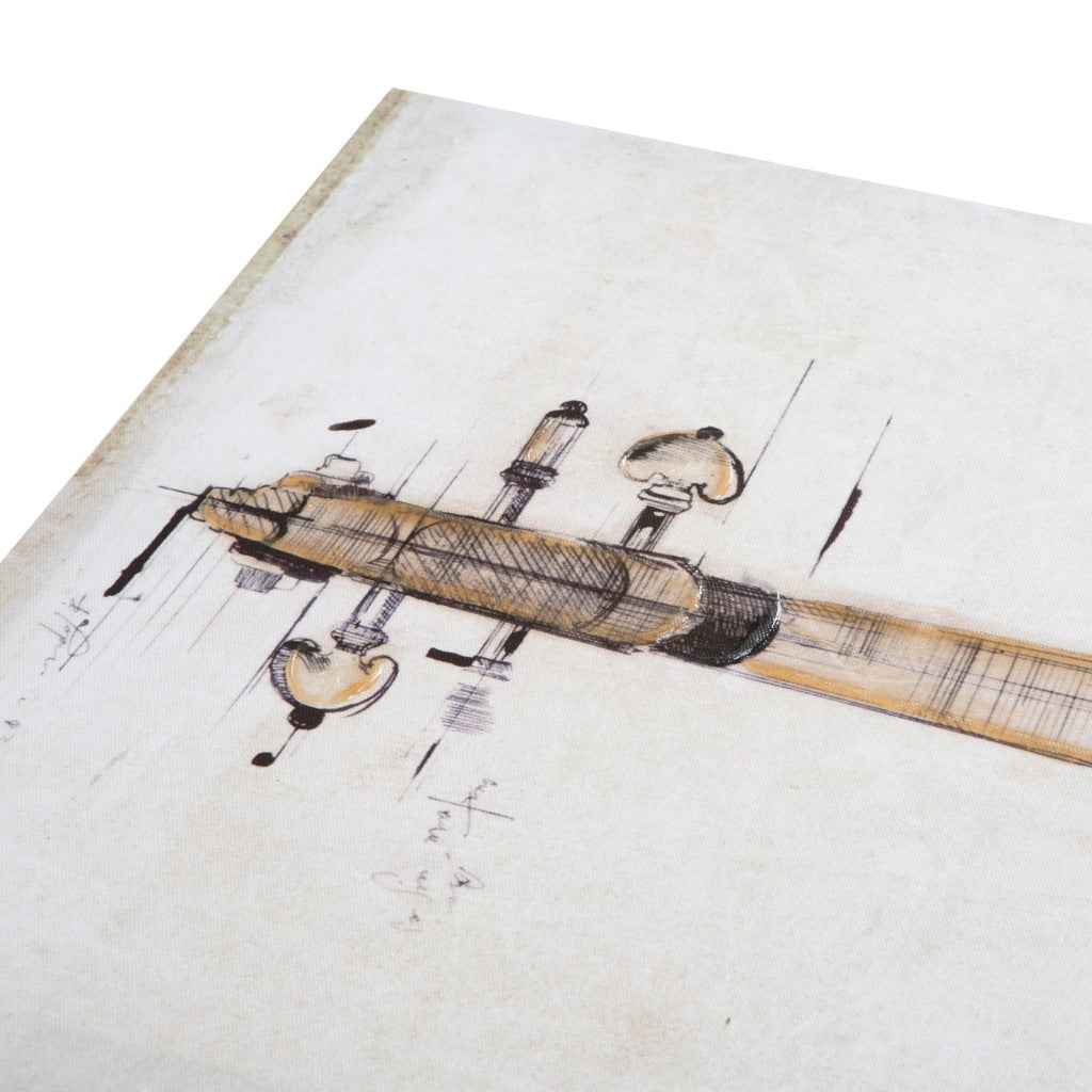 Violin Study set Printed Canvas With Hand Embellishment 3 Piece Set